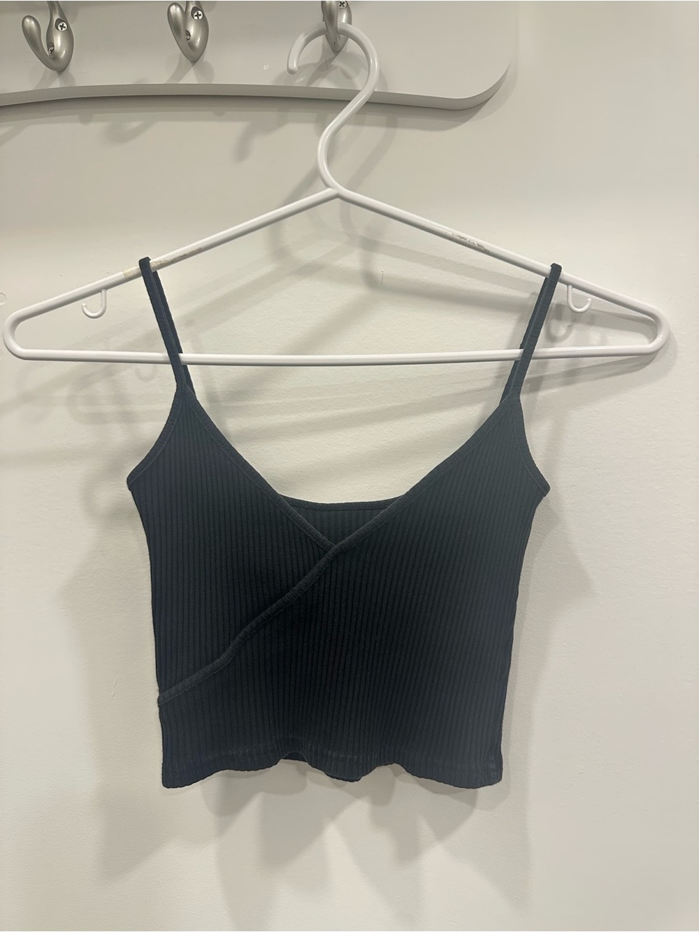 Women’s Black Ribbed V-Neck Cami Tank Top